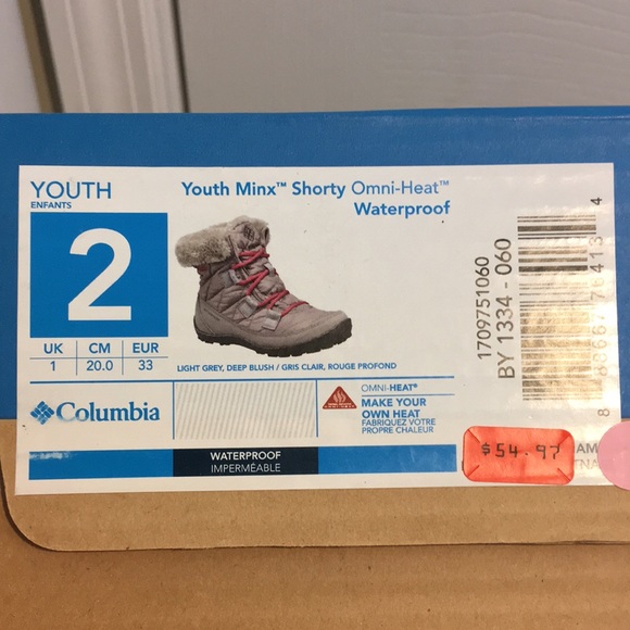 Columbia snow boots grey pink 2 - Picture 10 of 11